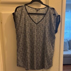 Express Monochrome V-Neck Blouse